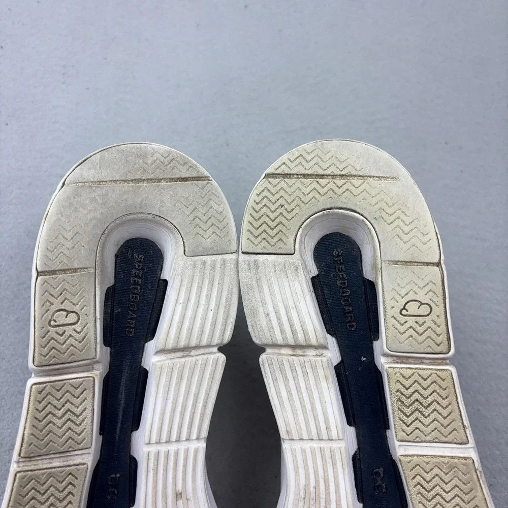 On The Roger Shoes Mens Size 10 White Leather Cushioned Casual Sneakers